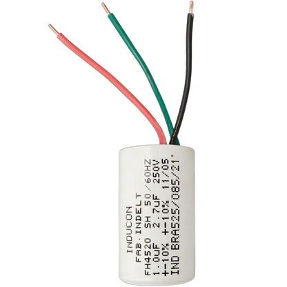 Capacitor De Partida 1uF+2,7uF 400V 27x47mm (3Fios)
