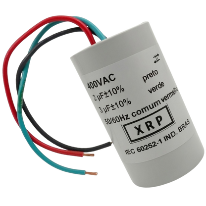 Capacitor De Partida 2uF+3uF 400V 30x47mm (3Fios)