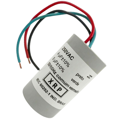 Capacitor De Partida 4uF+8uF 250V 27x47mm (3Fios)