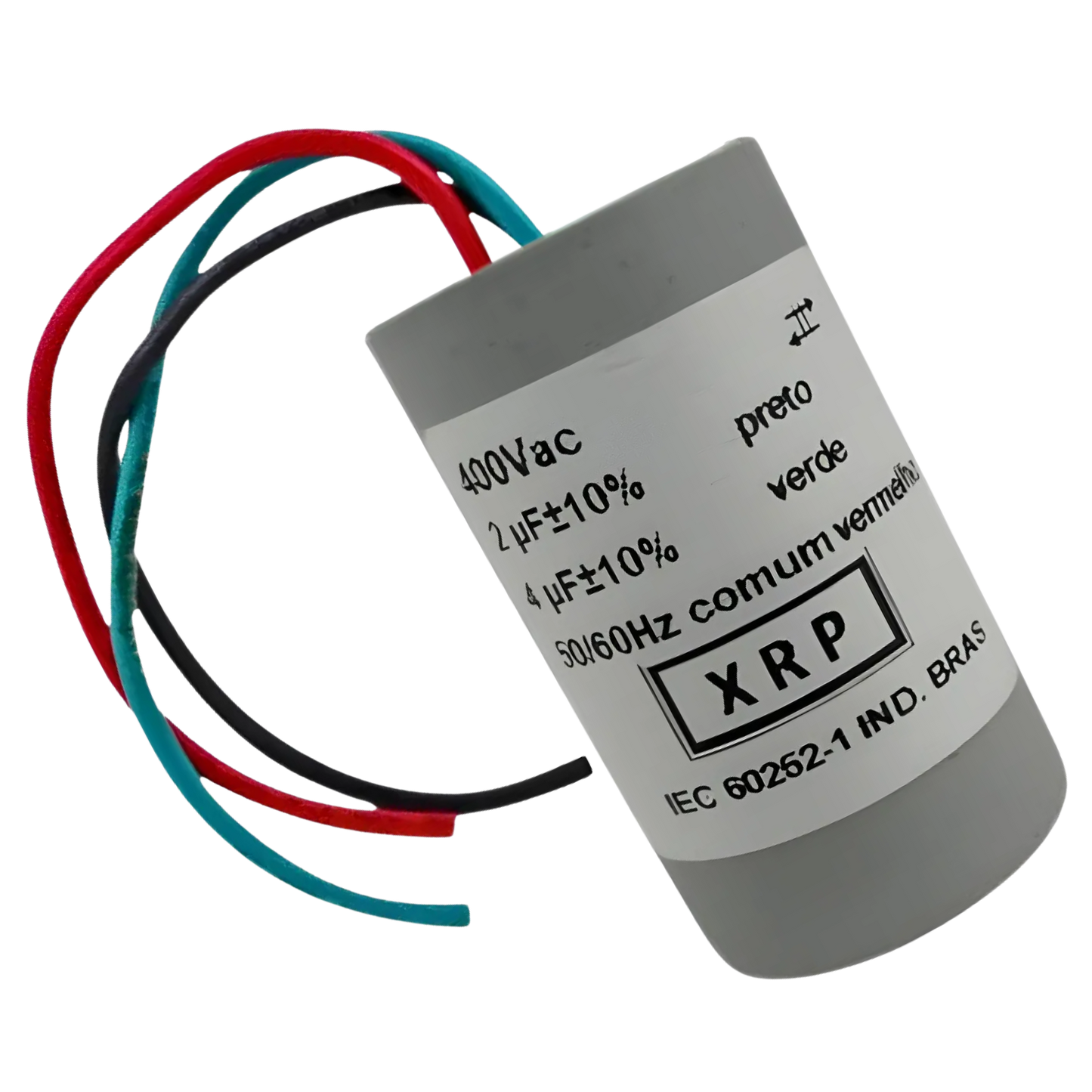 Capacitor De Partida 2uF+4uF 400V 27x50mm (3Fios)
