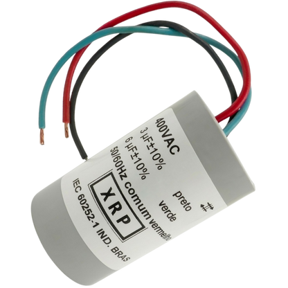 Capacitor De Partida 3uF+6uF 400V 27x47mm (3Fios)