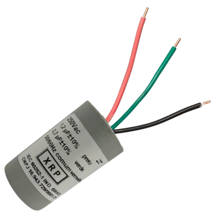 Capacitor De Partida 1,2uF+2,7uF 250V 27x47mm (3Fios)