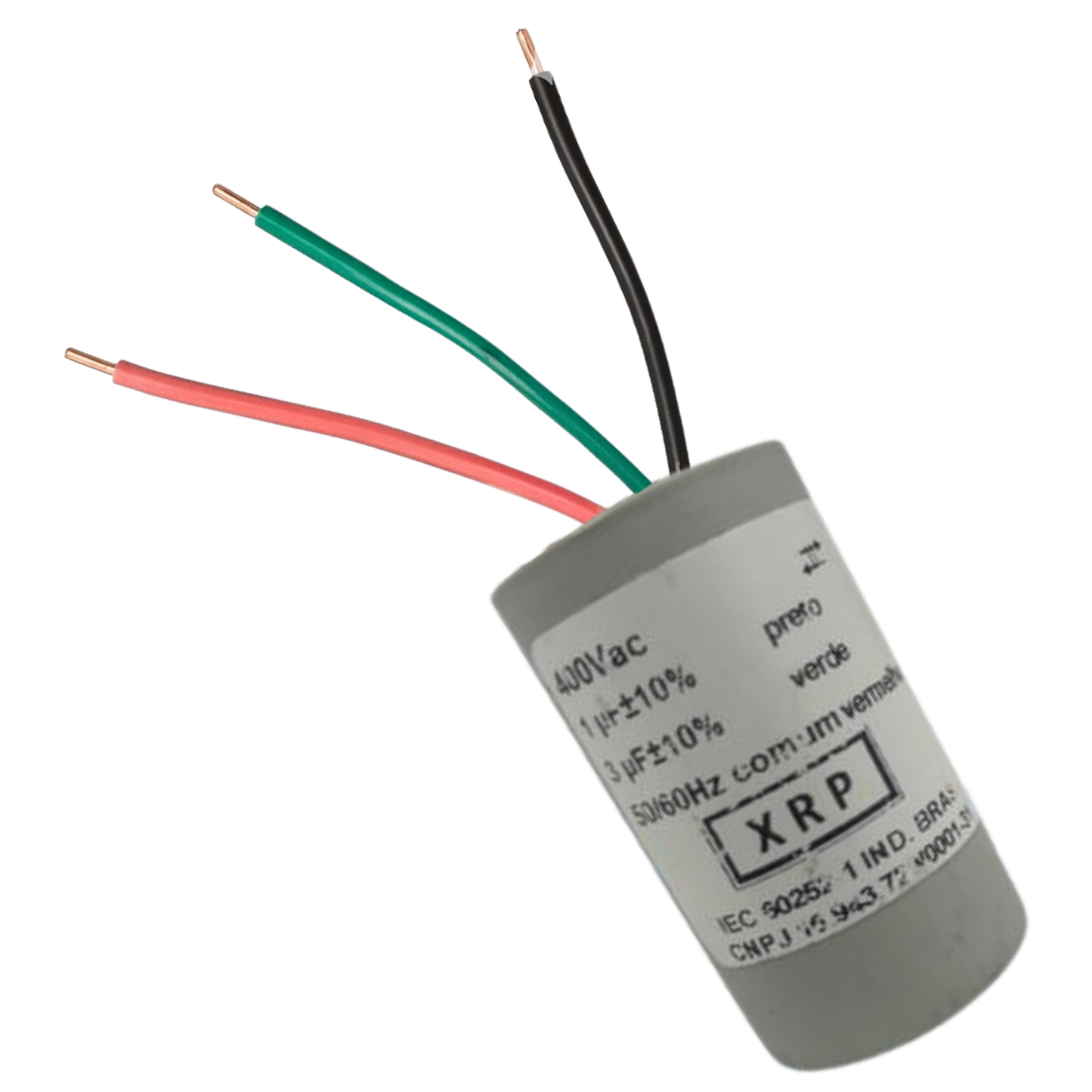 Capacitor De Partida 1uF+3uF 400V 27x47mm (3Fios)