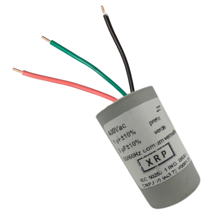 Capacitor De Partida 1uF+3uF 400V 27x47mm (3Fios)