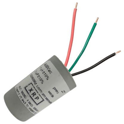 Capacitor De Partida 1uF+3uF 400V 27x47mm (3Fios)