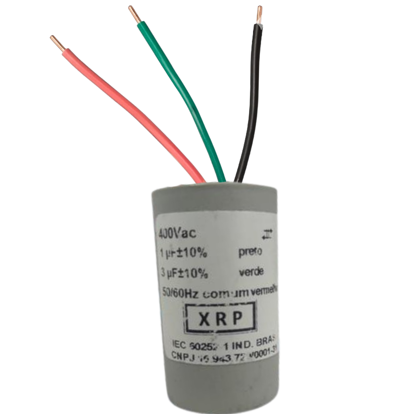 Capacitor De Partida 1uF+3uF 400V 27x47mm (3Fios)