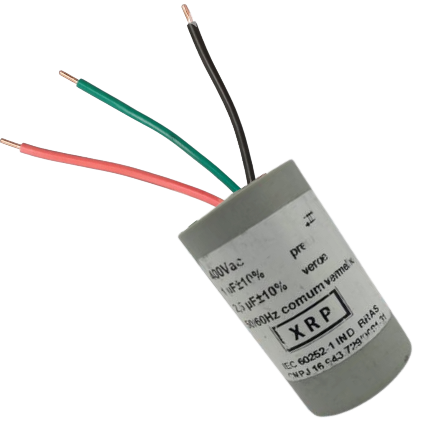 Capacitor De Partida 1uF+2,5uF 400V 27x47mm (3Fios)