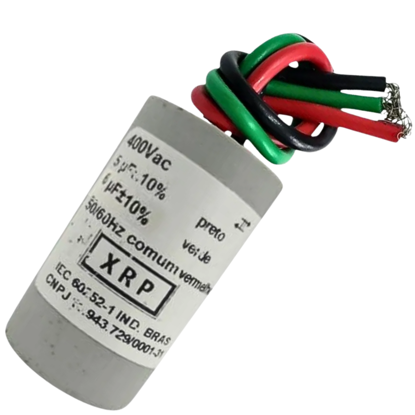 Capacitor De Partida 5uF+6uF 400V 27x47mm (3Fios)