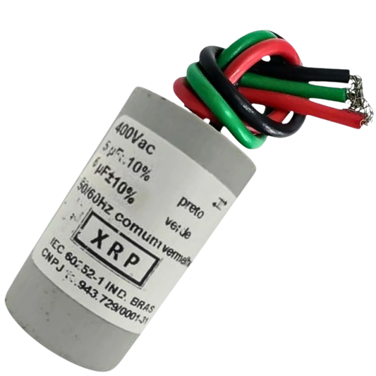 Capacitor De Partida 5uF+6uF 400V 27x47mm (3Fios)
