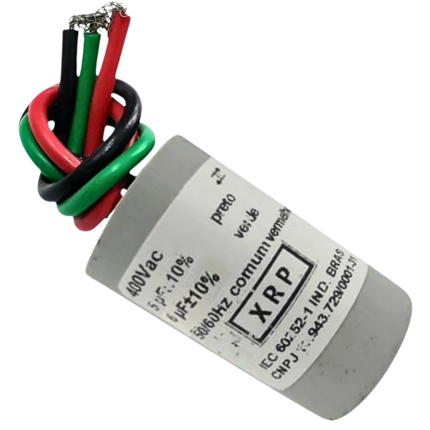 Capacitor De Partida 5uF+6uF 400V 27x47mm (3Fios)