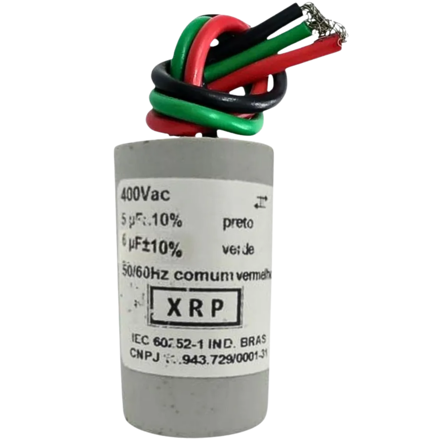 Capacitor De Partida 5uF+6uF 400V 27x47mm (3Fios)
