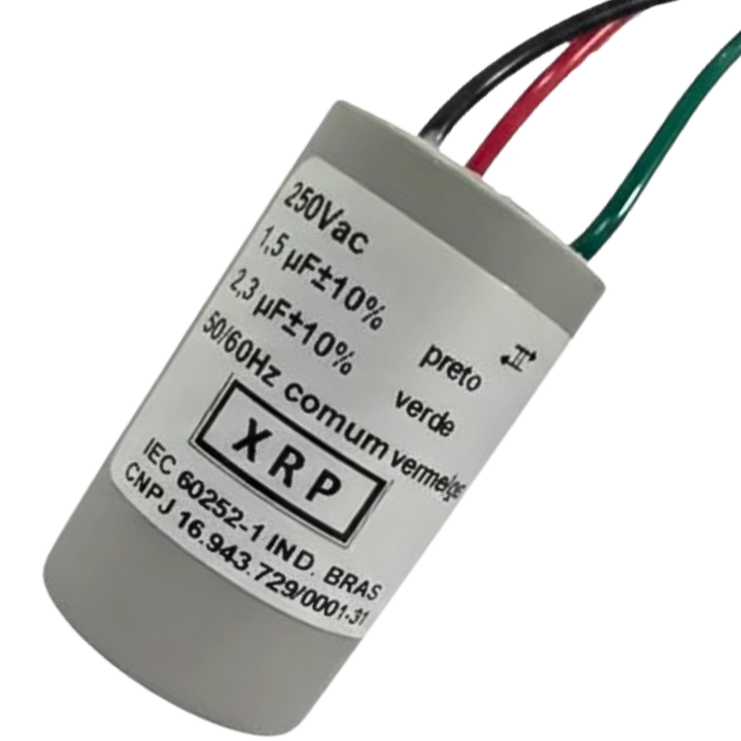 Capacitor De Partida 1,5uF+2,3uF 250V 29x49mm (3Fios)