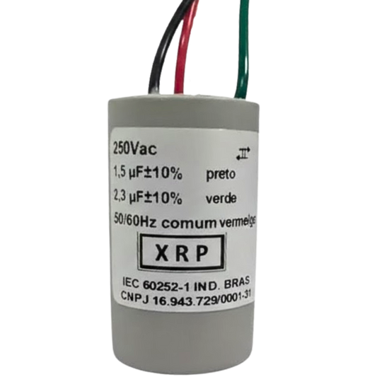 Capacitor De Partida 1,5uF+2,3uF 250V 29x49mm (3Fios)