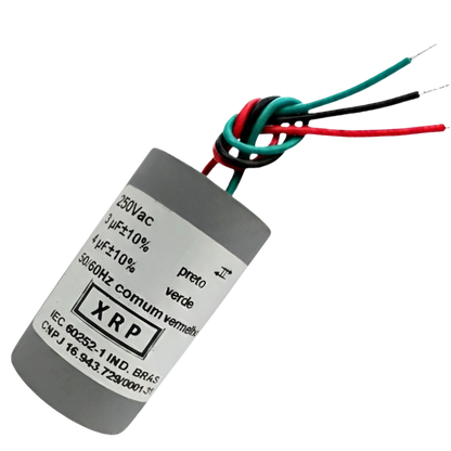 Capacitor De Partida 3uF+4uF 250V 27x47mm (3Fios)