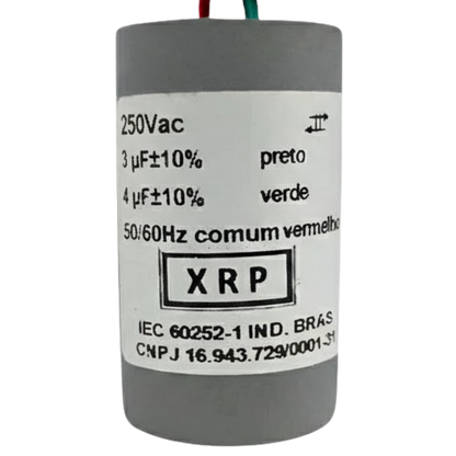 Capacitor De Partida 3uF+4uF 250V 27x47mm (3Fios)