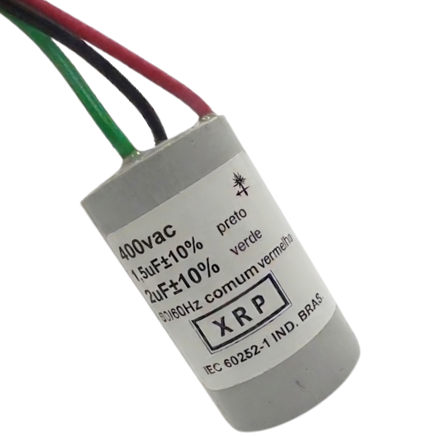 Capacitor De Partida 1,5uF+2uF 250V 27x47mm (3Fios)