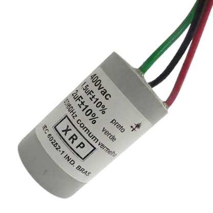 Capacitor De Partida 1,5uF+2uF 250V 27x47mm (3Fios)