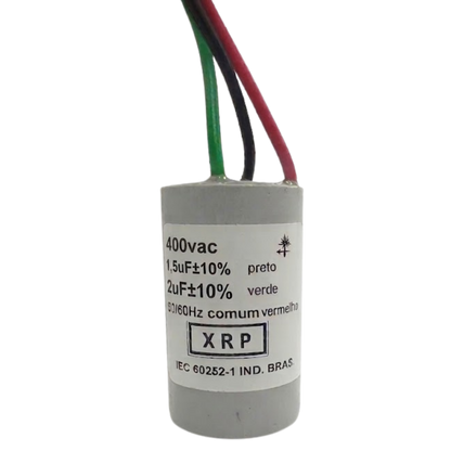 Capacitor De Partida 1,5uF+2uF 250V 27x47mm (3Fios)