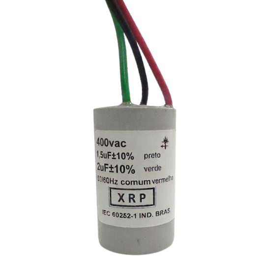 Capacitor De Partida 1,5uF+2uF 250V 27x47mm (3Fios)