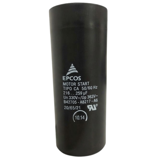 Capacitor De Partida 216uF-259uF 330V 45x107mm (Fast-on)