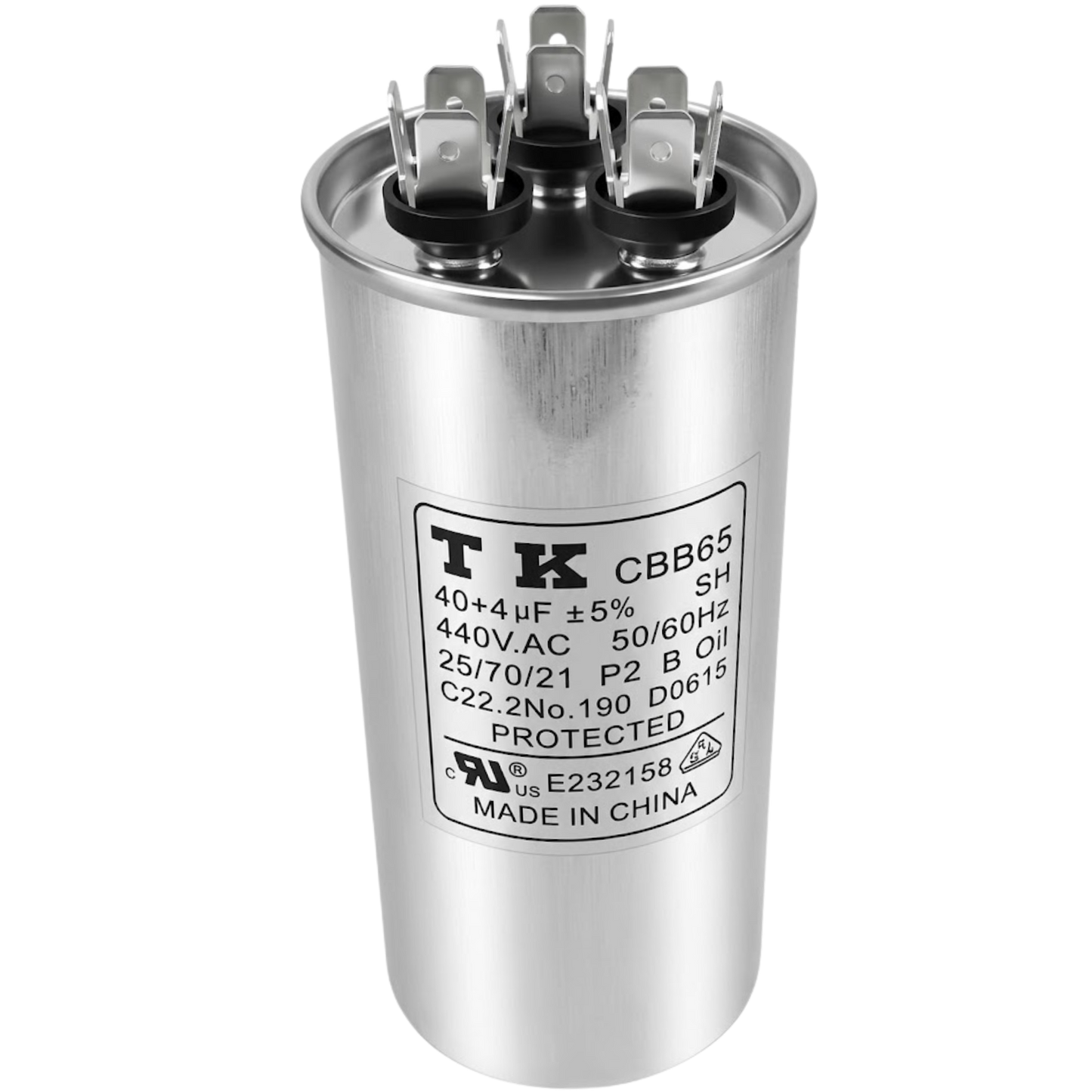 Capacitor De Partida 40uF+4uF 440V 55x105mm (Fast-on)