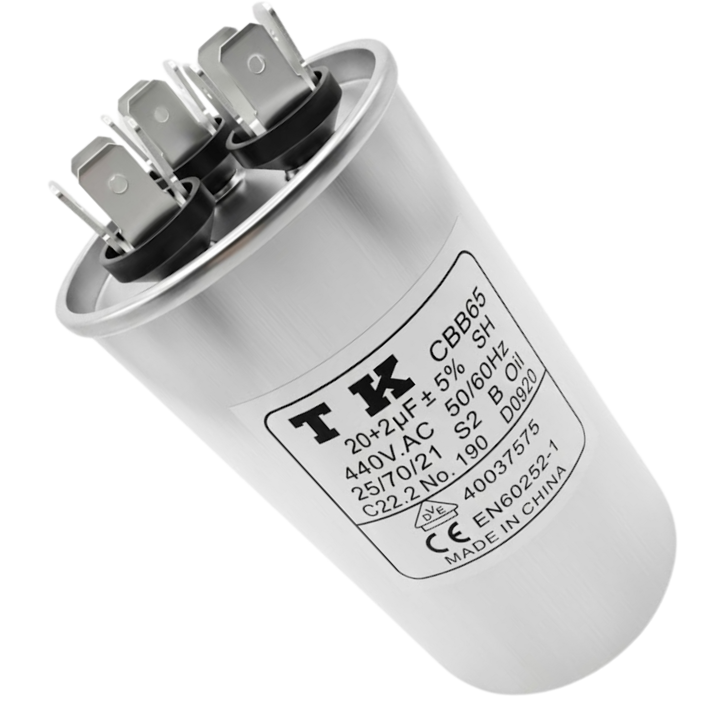 Capacitor De Partida 20uF+2uF 440V 50x90mm (Fast-on)