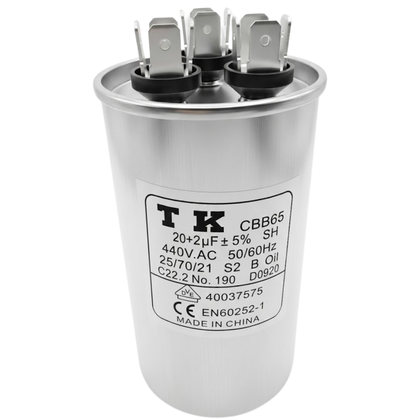 Capacitor De Partida 20uF+2uF 440V 50x90mm (Fast-on)