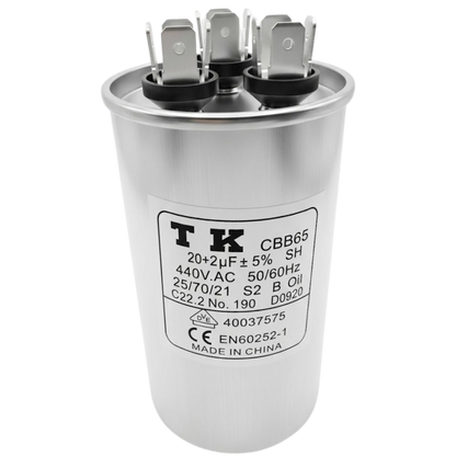 Capacitor De Partida 20uF+2uF 440V 50x90mm (Fast-on)