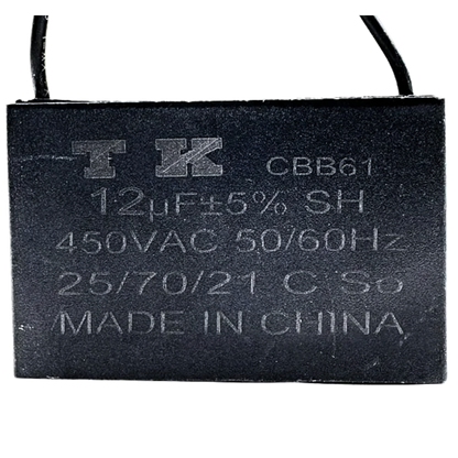 Capacitor De Partida CBB61 12uF 450V (2Fios)