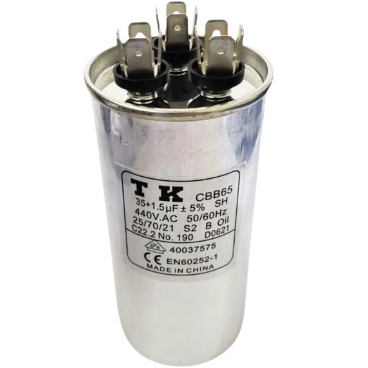 Capacitor De Partida 35uF+1,5uF 440V 50x105mm (Fast-on)