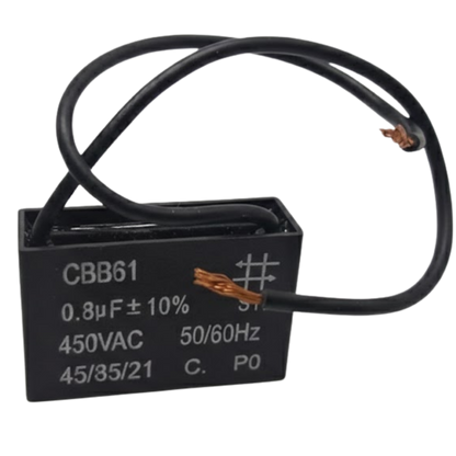Capacitor De Partida CBB61 0,8uF 450V (2Fios)