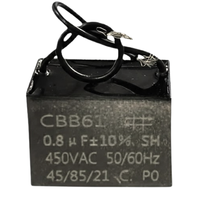 Capacitor De Partida CBB61 0,8uF 450V (2Fios)