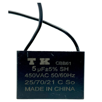 Capacitor De Partida CBB61 5uF 450V (2Fios)