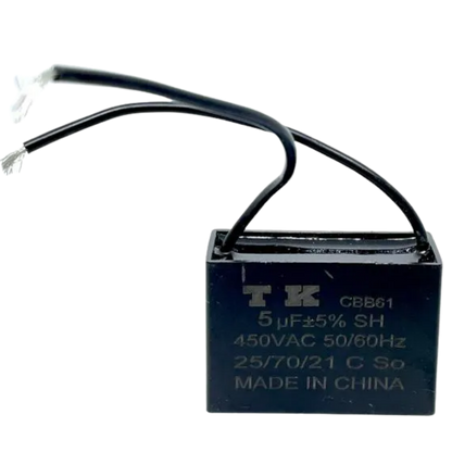 Capacitor De Partida CBB61 5uF 450V (2Fios)