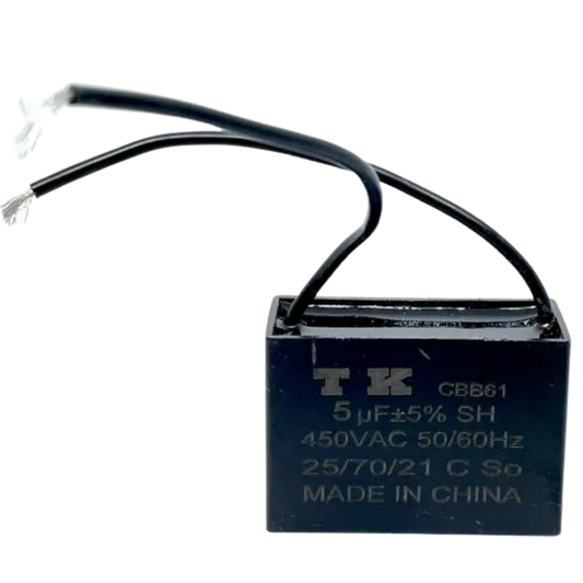 Capacitor De Partida CBB61 5uF 450V (2Fios)
