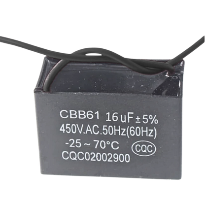 Capacitor De Partida CBB61 16uF 450V (2Fios)