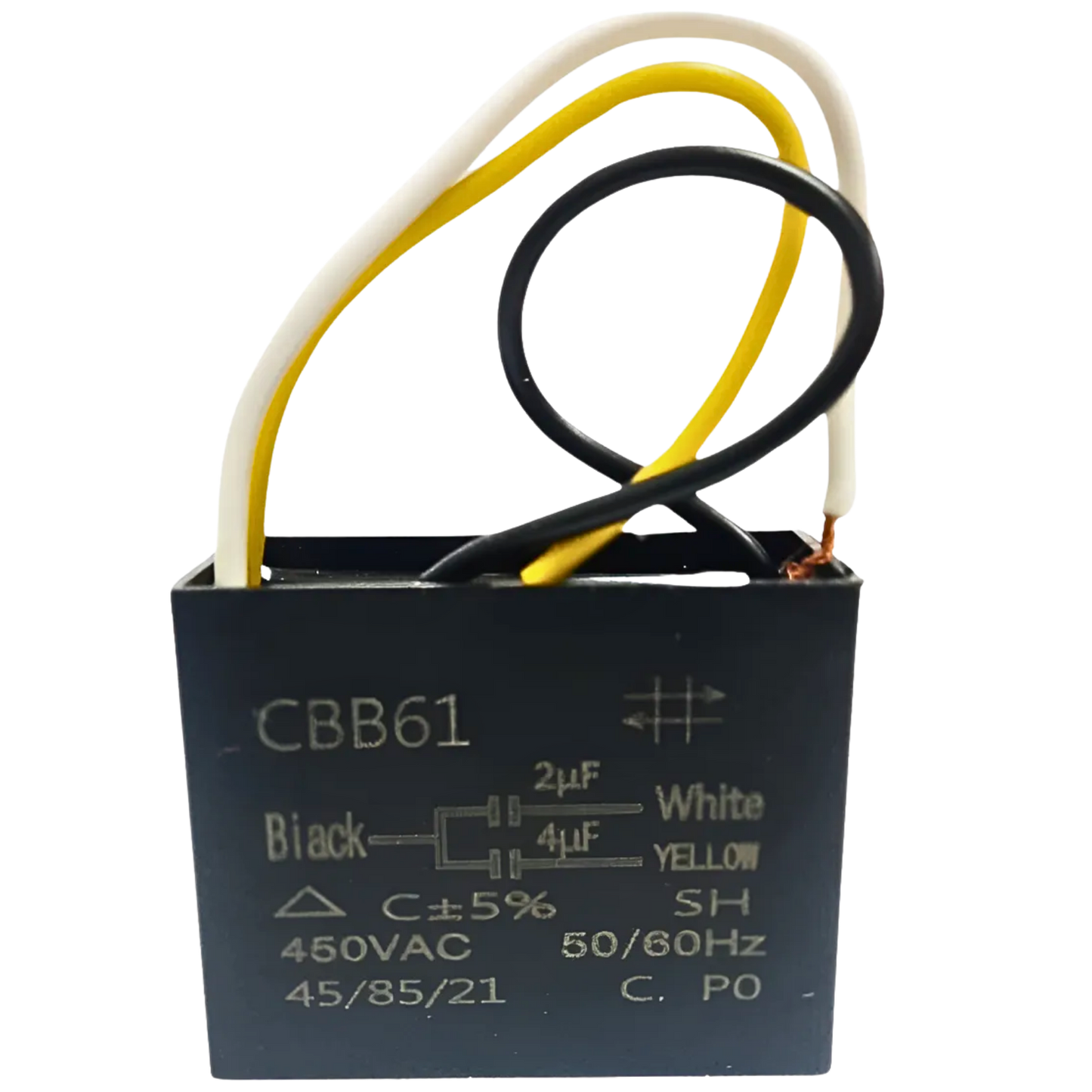 Capacitor De Partida CBB61 2uF+4uF 450V (3Fios)