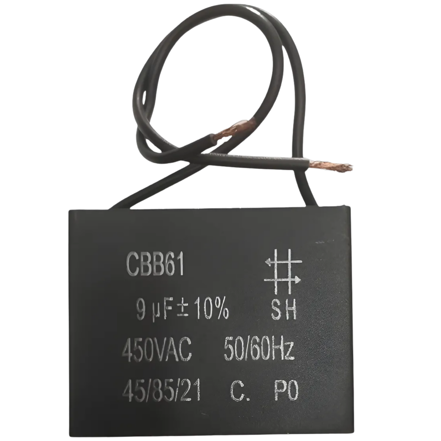 Capacitor De Partida CBB61 9uF 450V (2Fios)