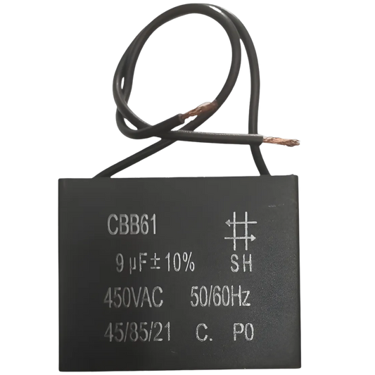 Capacitor De Partida CBB61 9uF 450V (2Fios)