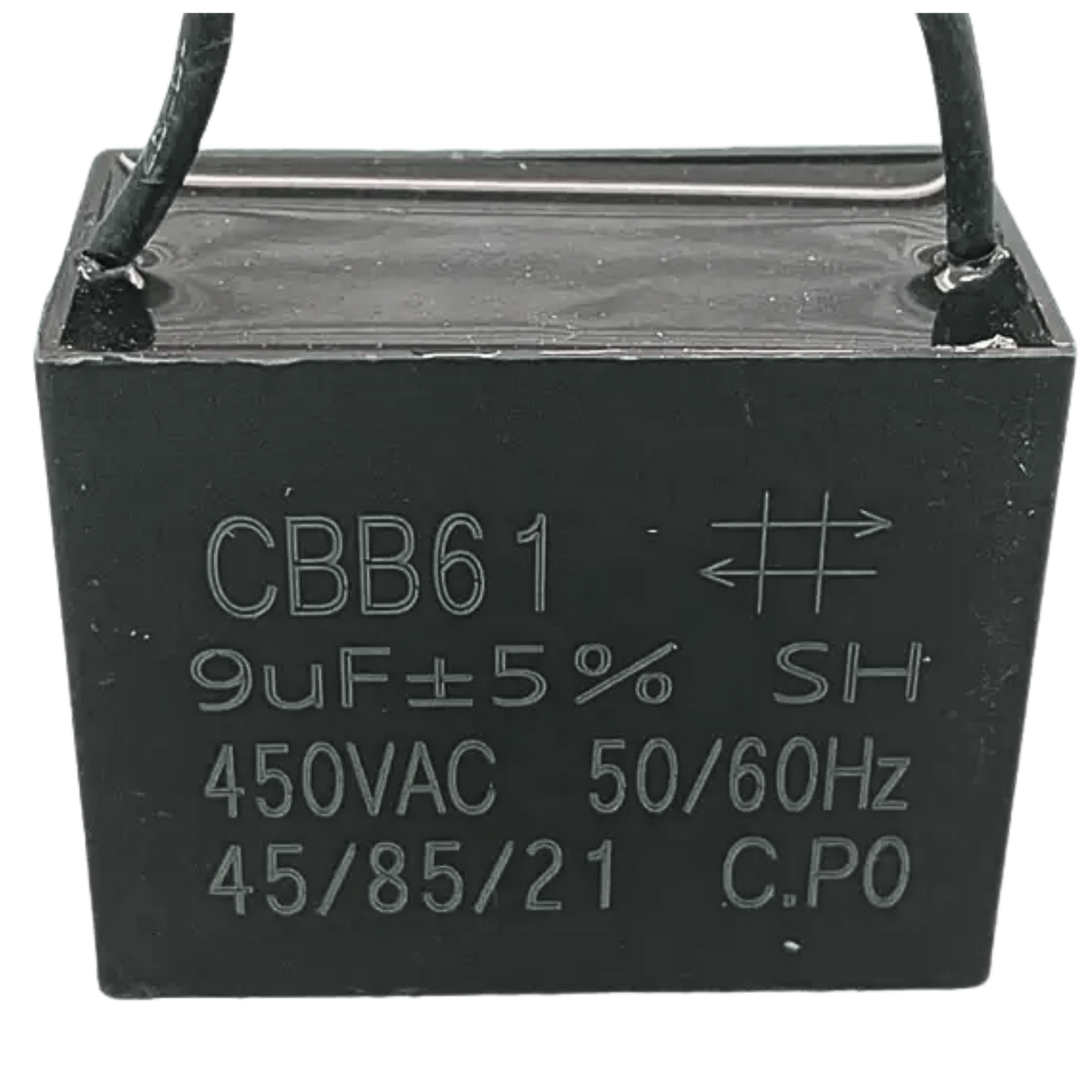 Capacitor De Partida CBB61 9uF 450V (2Fios)
