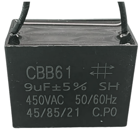 Capacitor De Partida CBB61 9uF 450V (2Fios)
