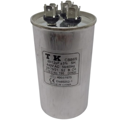 Capacitor De Partida 60uF+12uF 440V 60x105mm (Fast-on)