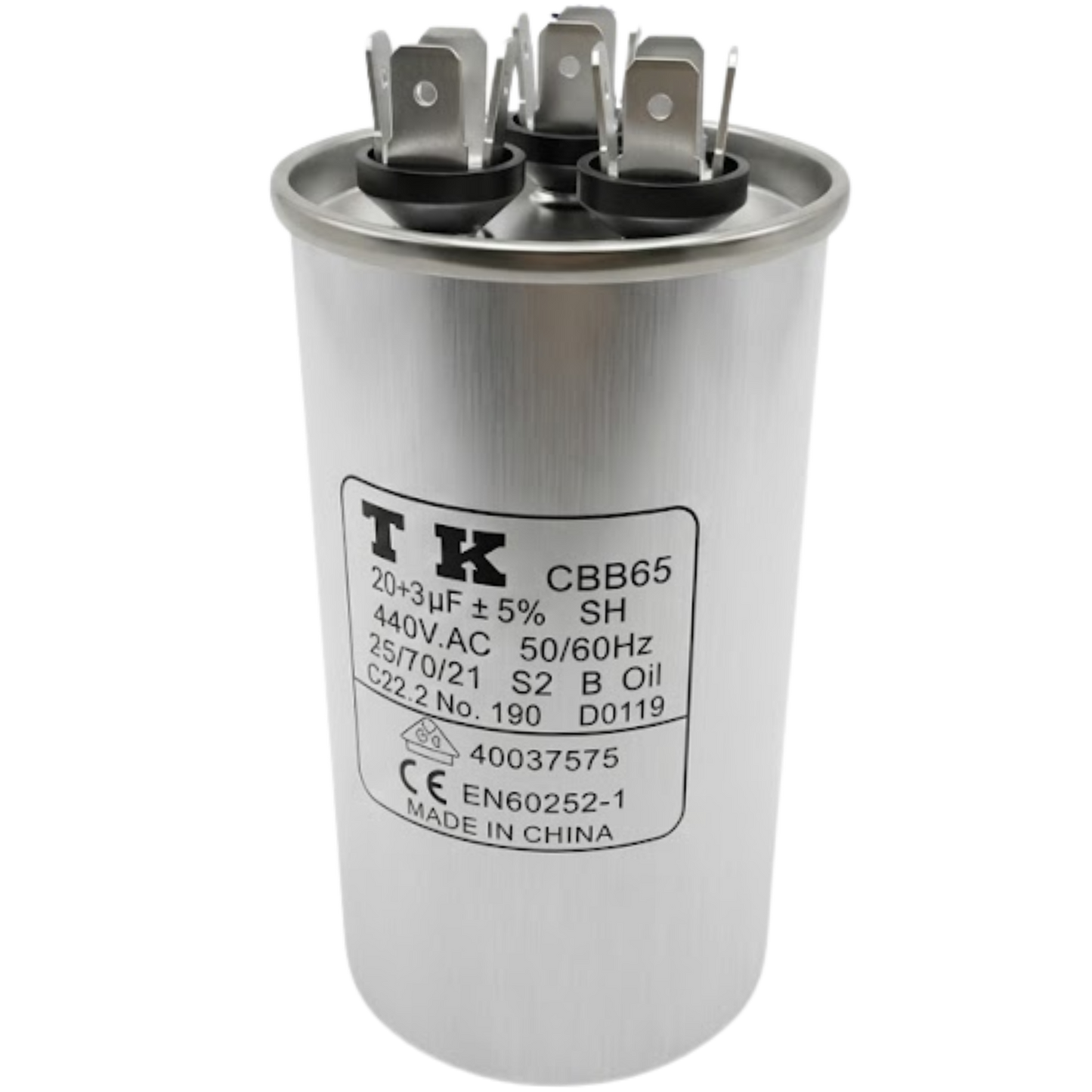 Capacitor De Partida 20uF+3uF 440V 50x90mm (Fast-on)
