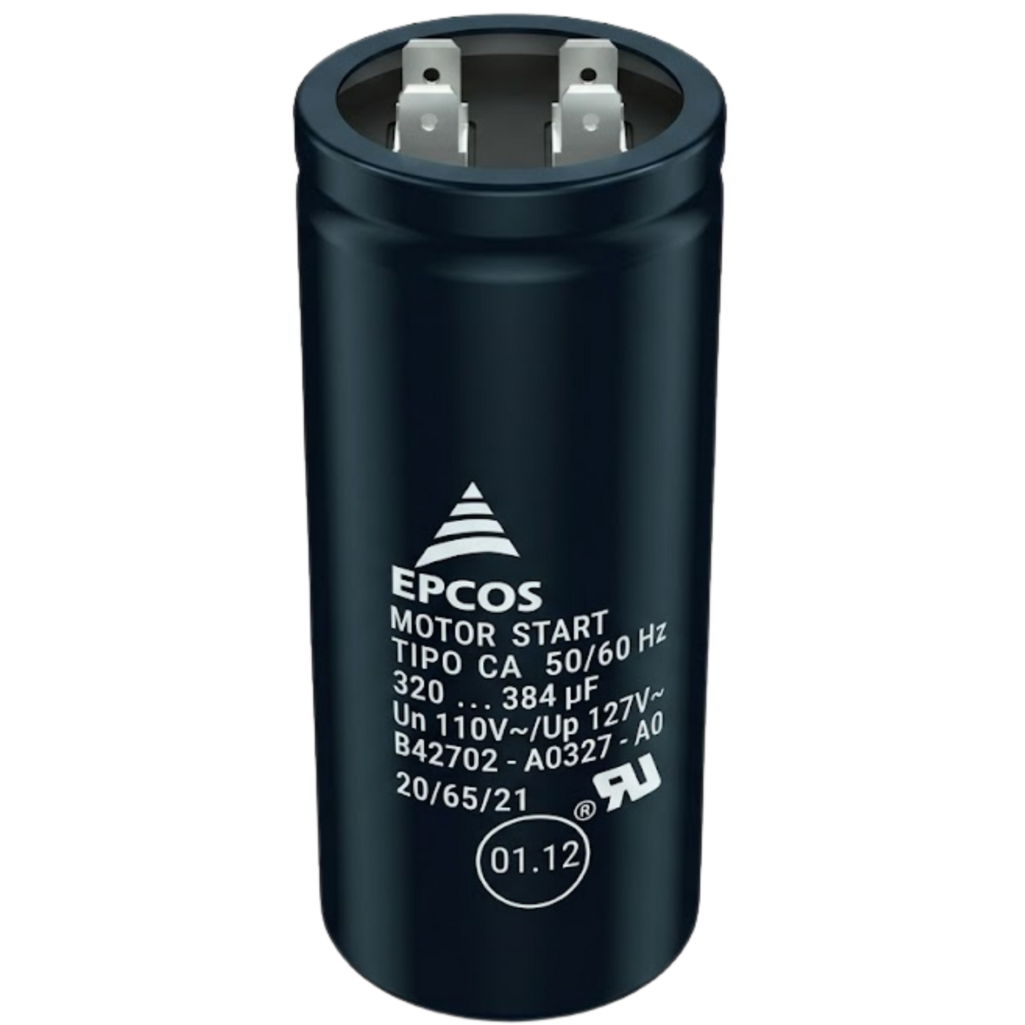 Capacitor De Partida 320uF-384uF 110V 36x70mm (Fast-on)