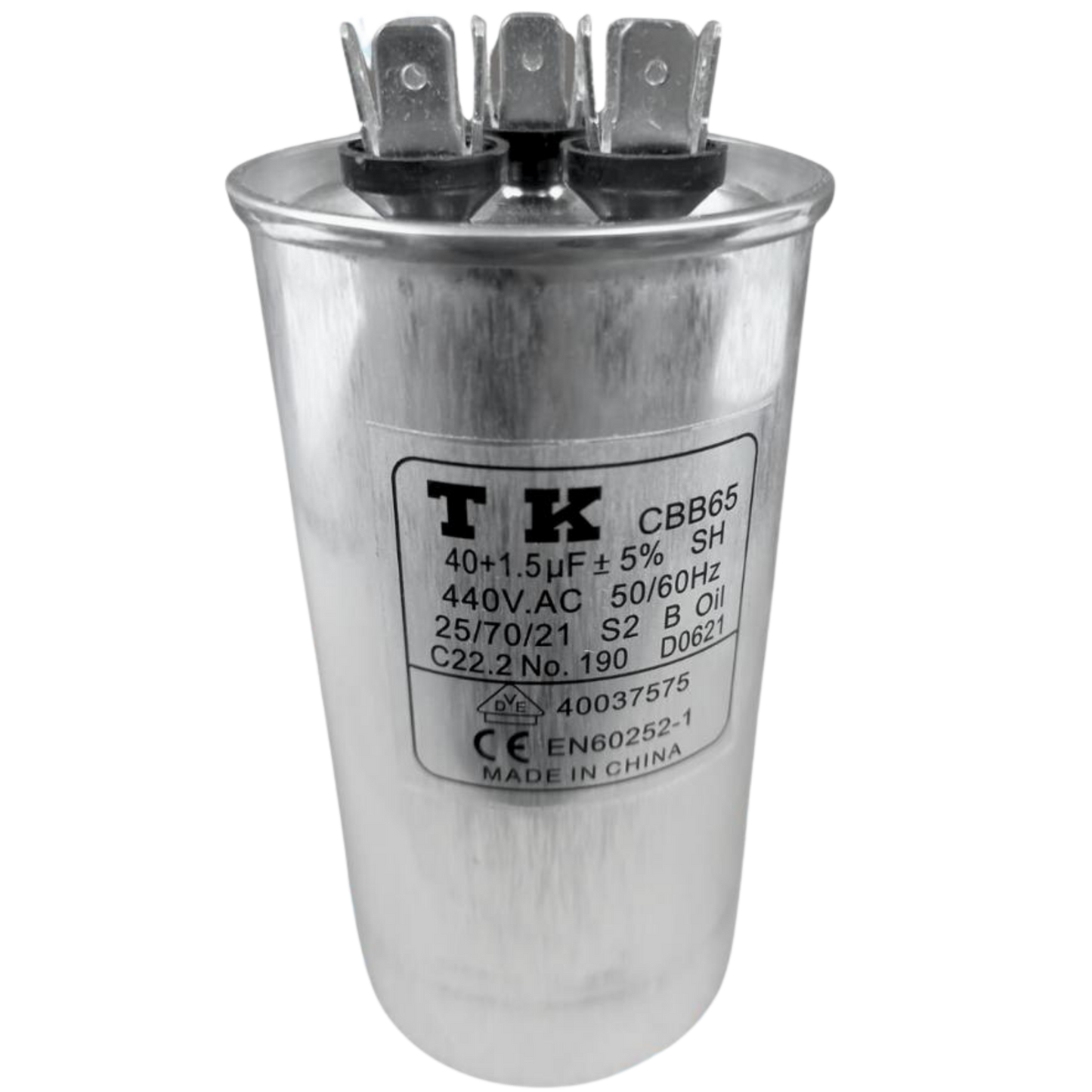 Capacitor De Partida 40uF+1,5uF 440V 55x105mm (Fast-on)