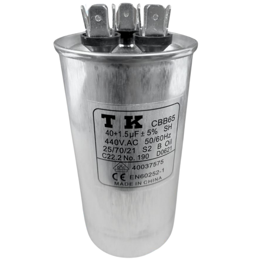 Capacitor De Partida 40uF+1,5uF 440V 55x105mm (Fast-on)