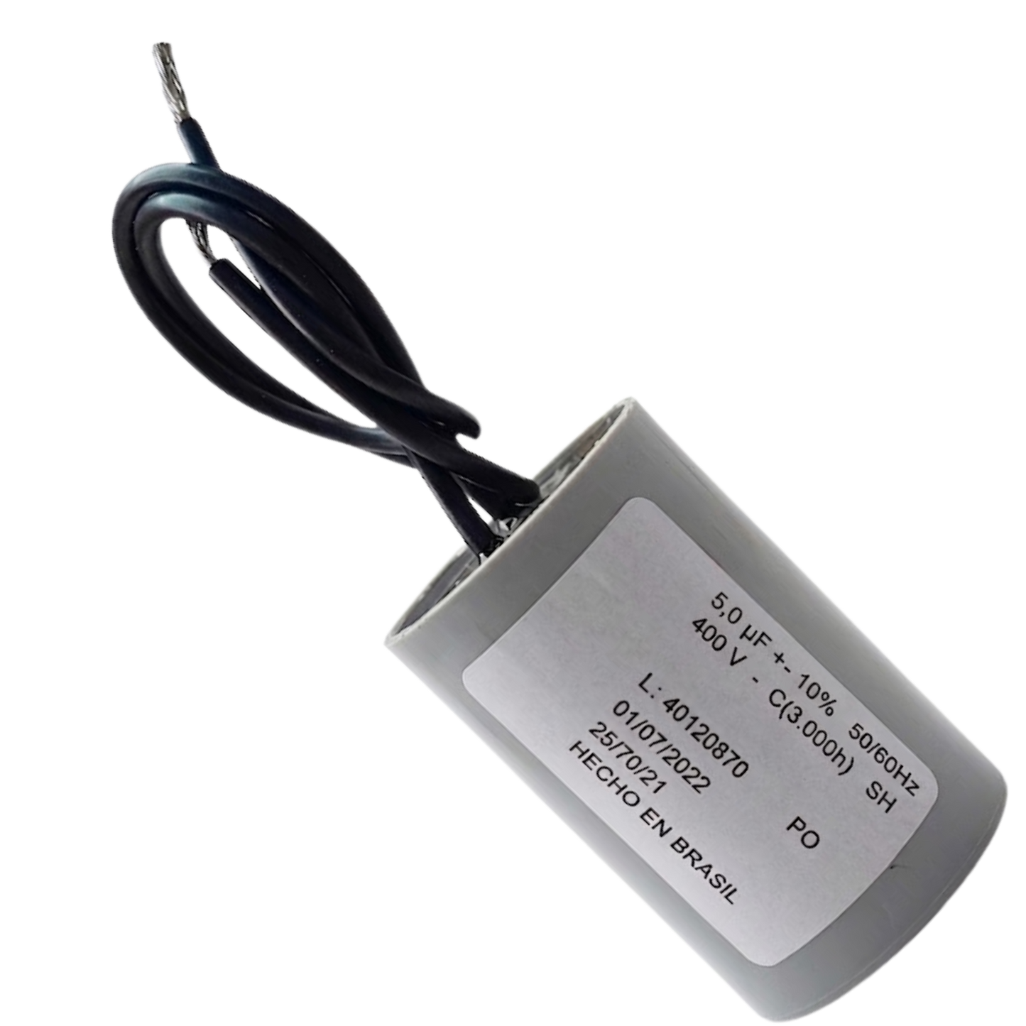 Capacitor De Partida 5uF 400V 24x46mm (2Fios)