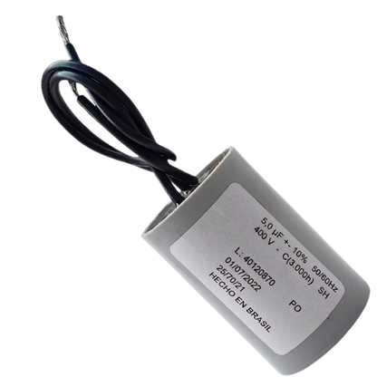 Capacitor De Partida 5uF 400V 24x46mm (2Fios)