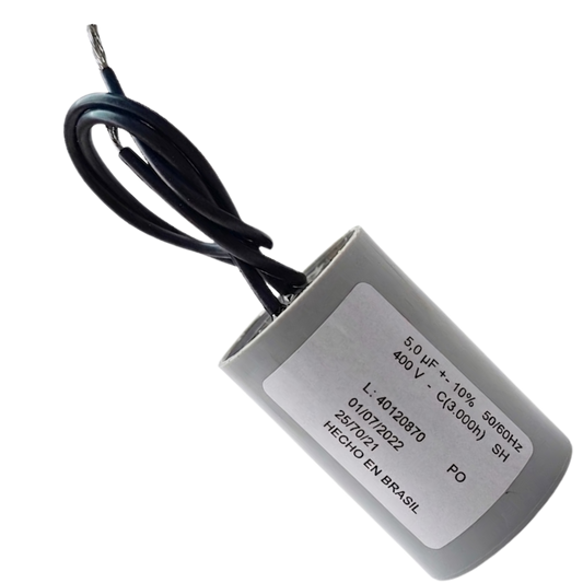Capacitor De Partida 5uF 400V 24x46mm (2Fios)