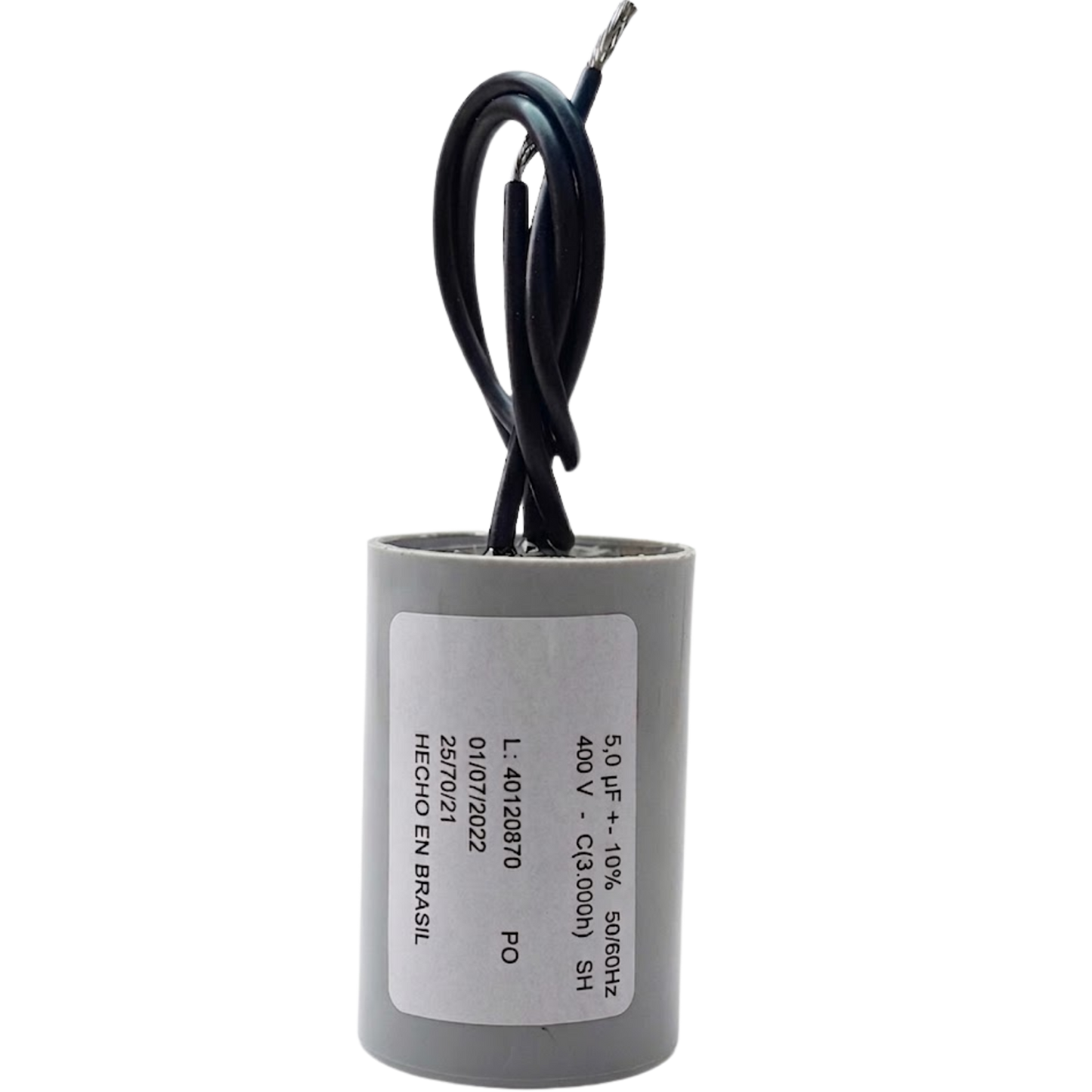 Capacitor De Partida 5uF 400V 24x46mm (2Fios)